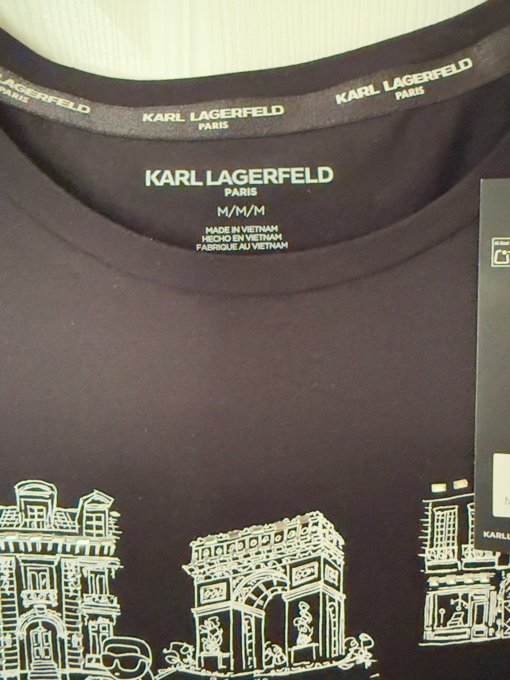 Karl Lagerfeld Black Graphic Paris Sketch Tee - Unbranded - Picture 3 of 5